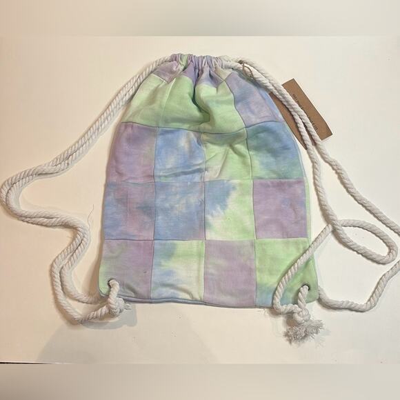 Nwt rag wear tie dye patchwork drawstring backpack - Picture 1 of 4